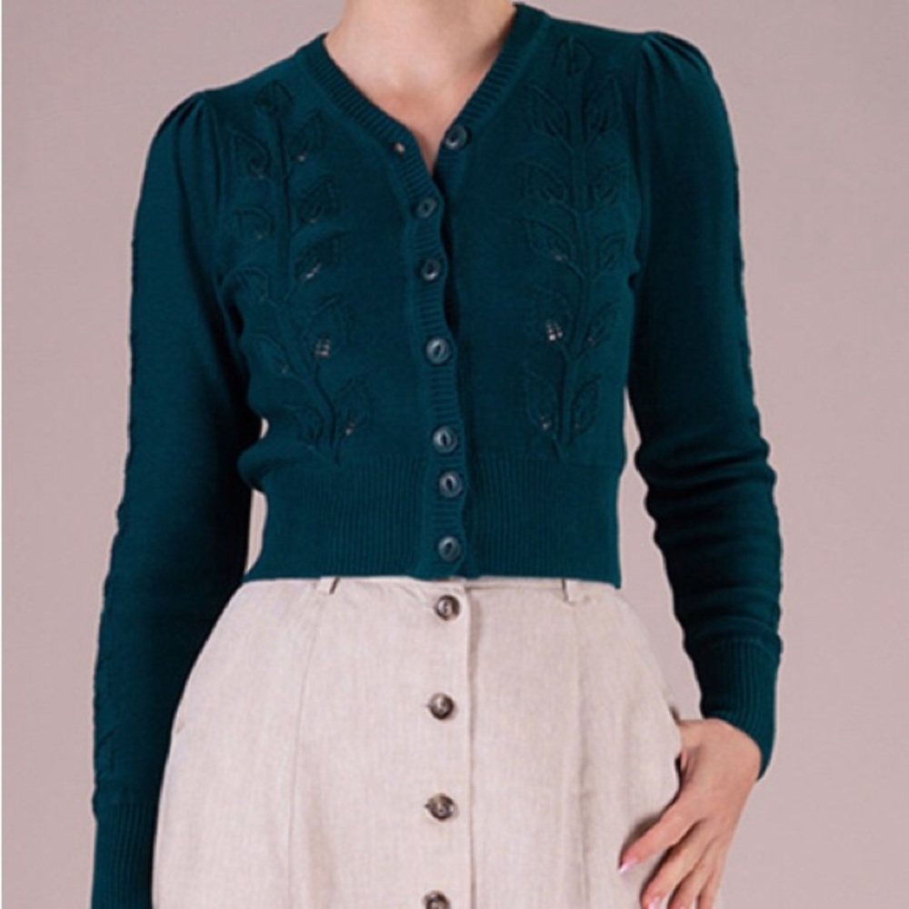 Emmy Design Susie Q Cardigan in Dark Teal